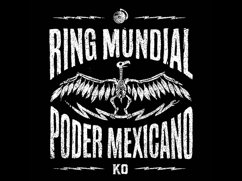 Ring Mundial Tee 3/3 boxing illustration mexican sports tee tijuana