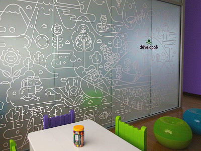 Devéloppé - Mural art branding colorful colors design illustration interior kids mural pychology