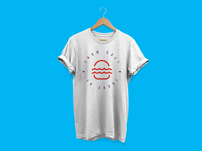 Newport - T Shirt beach branding burger california design icon illustration logo vector waves