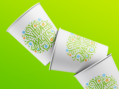 Be Vida Mágica branding colorful cup design flowers green handlettering illustration label lettering packaging type