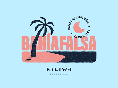 KILIWA - Bahía Falsa beach branding chill coffee design illustration moon palm tshirt vector vector art