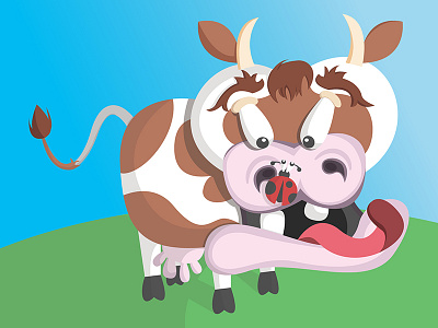 Коровка божья и не совсем cow funny illustration сoccinellidae