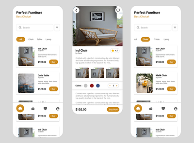 Furniture Mobile App app app designing design designer designing furnituredesign homepages mainpages mobileapp mobileappdesign ui ux