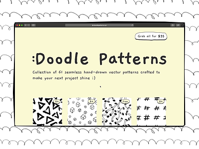 Doodle Patterns | Personal project collection doodle freebie grid pattern patterns producthunt sketchy webflow website