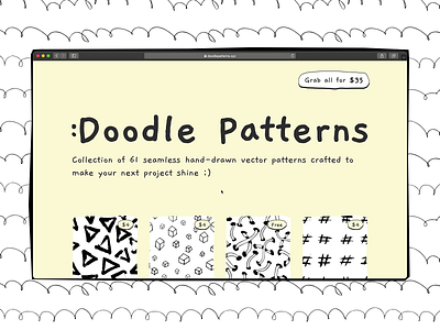 Doodle Patterns | Personal project collection doodle freebie grid pattern patterns producthunt sketchy webflow website