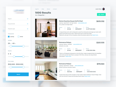 Property service cards estate minimal property real service ui ux web