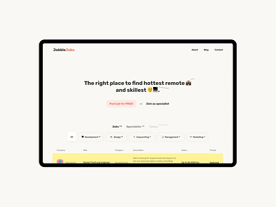 JobbleJobs | Job board concept job job board job listing landingpage recruiting remote remote work remotejob staff