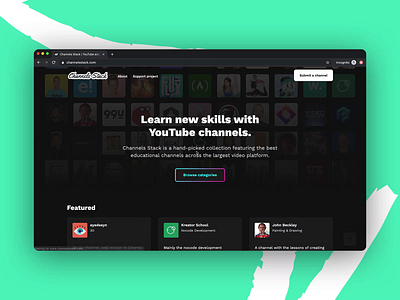 Channels Stack | Live collection gallery grid nocode product producthunt service ui ux webflow website