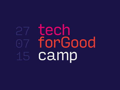 Tech for Good Camp identity logo logotype type