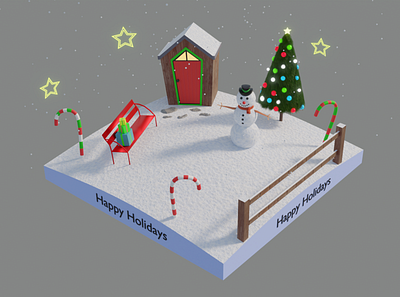 Happy Holidays 2021 3d blender blender3d graphic design illustration