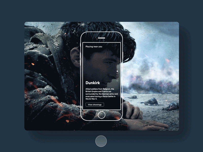 Movies application concept application cinema dunkirk it mobile movies theater tickets