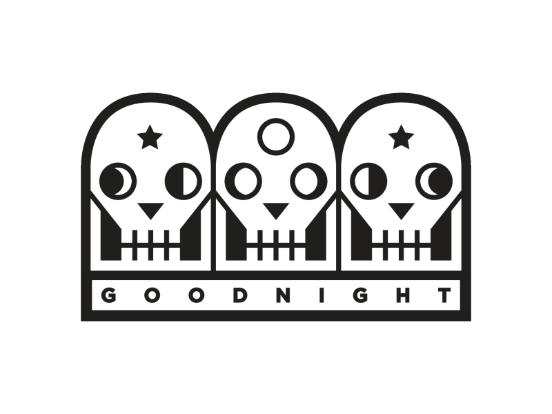 Goodnight after effects animation black and white goodnight illustrator moon moon phases skulls stars