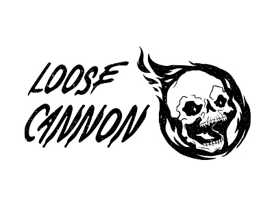 Loose Cannon branding fire fireball logo logo design skull texture vector illustration