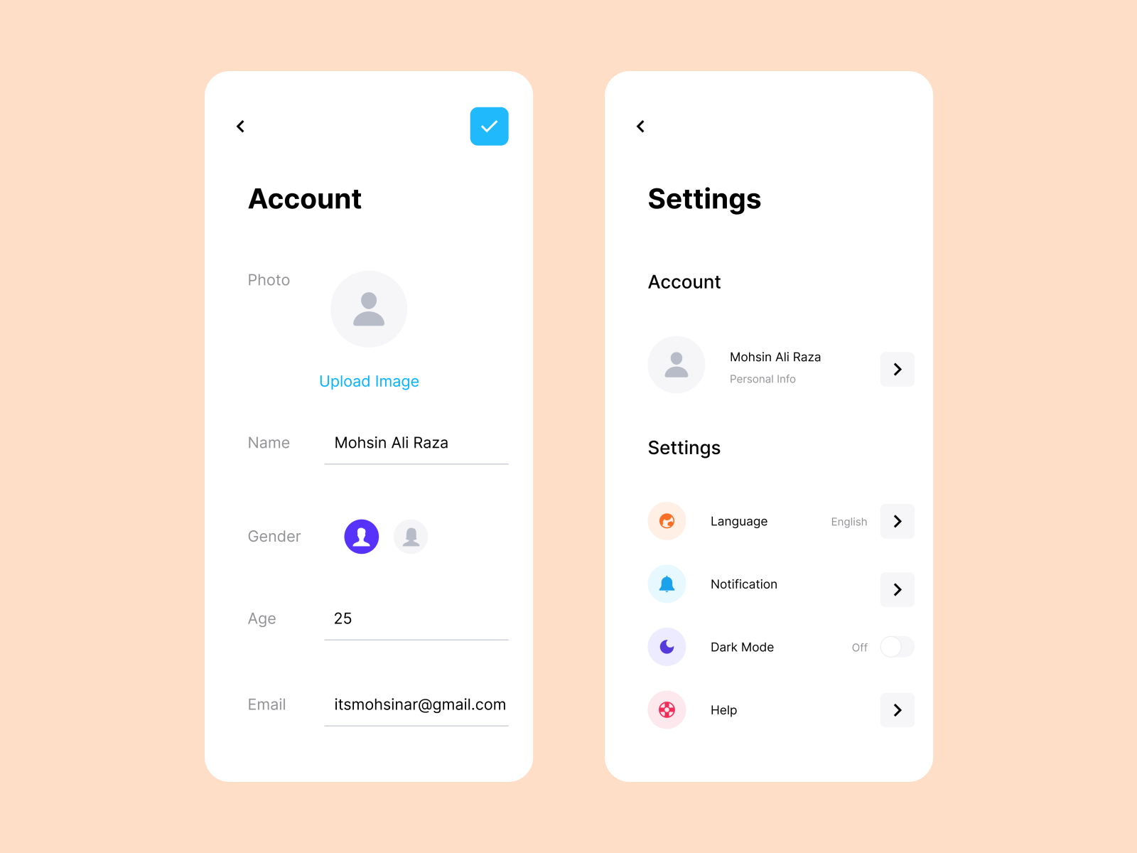 Setting Ui Design
