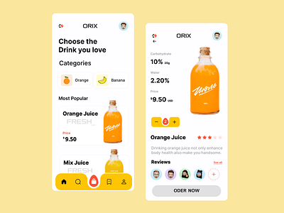 Fresh Juice App UI Design design ui ui design ui ux uidesign uiux user interface ux