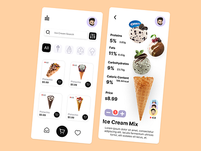 Ice-Cream App UI Design design ice cream icecream ui ui design ui ux uidesign uiux ux