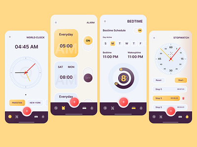 Clock App UI Design clock app design ui ui design ui ux uidesign uiux ux