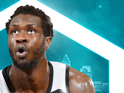 Mangok Mathiang buzz city cell charlotte close up detail hornets teal