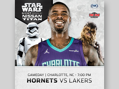 Star Wars Night ad basketball charlotte game hornets la lakers los angeles nba star wars storm trooper