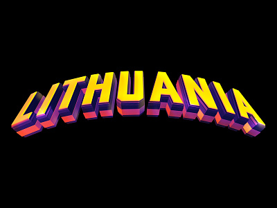 Lithuania 3d color country lithuania type typography
