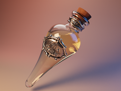 Felix Felicis 3d blender harrypotter illustration lucky potion magic potions render