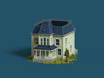 Bates Motel ( Day ) house illustration voxel voxel art