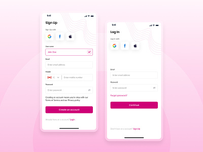 Login/Sign Up screen animation app screen appdesign branding dailyui dribbblers figma graphic design ills illustration login page logo mobile app motion graphics photoshop signup page ui design uiux userexperience ux design