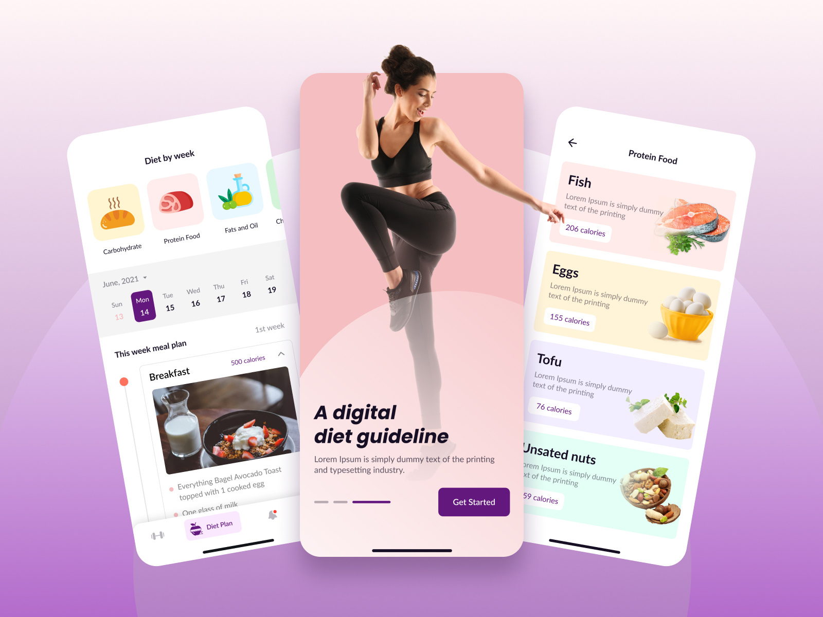 Diet & Fitness App by Harkesh on Dribbble