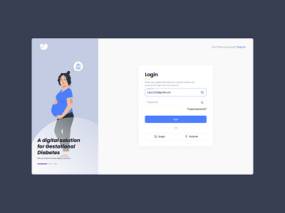 Onboarding login page