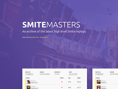 Frontpage for SmiteMasters design flat frontpage minimal ui web website