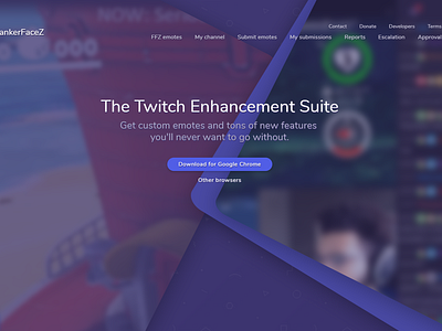 Frontpage for FrankerFaceZ design flat frontpage minimal ui web website