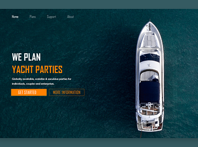 Yacht Party Planner Website Design brand design branding landing page ui ui designs ux ux designs ux writing web design yacht yacht website design