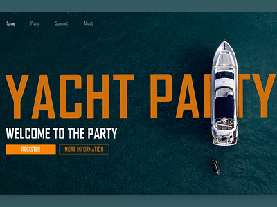 Yacht Party Welcome to the Party Website UI Design