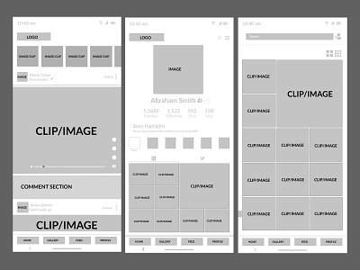 Instagram App Redesign Sketch