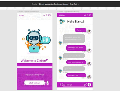 Customer Support Chat Bot app branding daily ui design illustration ui ux