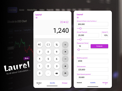 Laurel Calculator Interface Design app daily ui design illustration ui ux