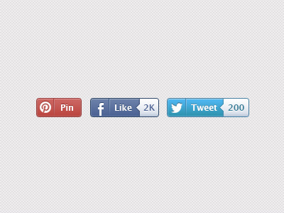 Sharing Buttons buttons facebook like pin pinterest share social tweet twitter ui