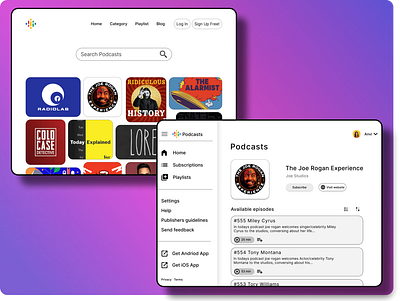 Google Podcast Concept adobe appdesign behance concept dailyui dribbblers figma google inspiration interface podcast portfolio ui uidesign userexperience userinterface webdesign