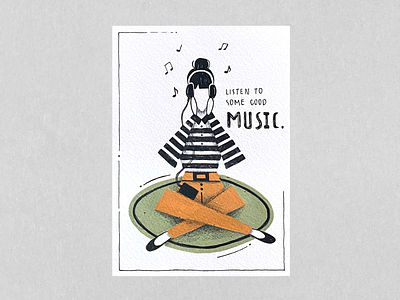 𝚁𝚒𝚝𝚞𝚊𝚕𝚜 / 𝟶𝟸 𝙼𝚞𝚜𝚒𝚌 𝚒𝚜 𝚝𝚑𝚎 𝚊𝚗𝚜𝚠𝚎𝚛 acrylic hand drawn illustration markers molotow music posca postcards rituals