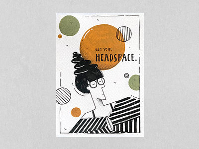 𝚁𝚒𝚝𝚞𝚊𝚕𝚜 / 𝟶𝟺 𝙷𝚎𝚊𝚍𝚜𝚙𝚊𝚌𝚎 acrylic clear mind hand drawn headspace illustration markers meditation molotow posca postcards rituals