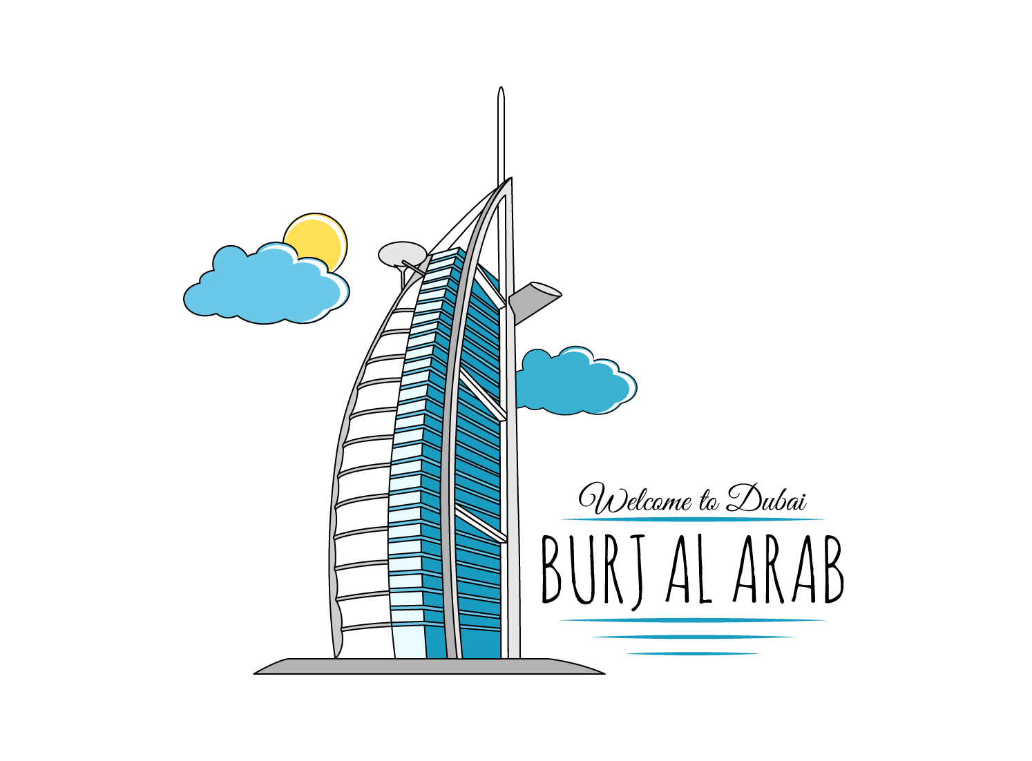 The Burj Al Arab hotel, Dubai | JH Sketch Blog