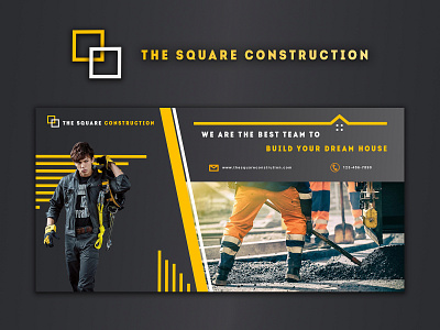 CONSTRUCTION COMPANY BANNER DESIGN branding design graphic design illustration logo