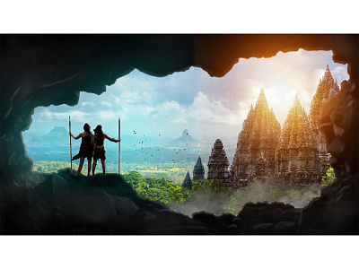 MATTE PAINTING | THE LOST TEMPLE 3d animation app branding design editing graphic design illustration logo mattepainting motion graphics typography ui ux vector