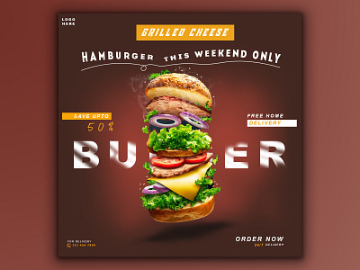 BURGER SOCIAL MEDIA  ADVERTISEMENT DESIGN