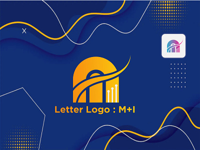 Typography Letter Logo : M+I app design graphic design illustration letter logo letter mi logo typographic logo typography typography logo vector