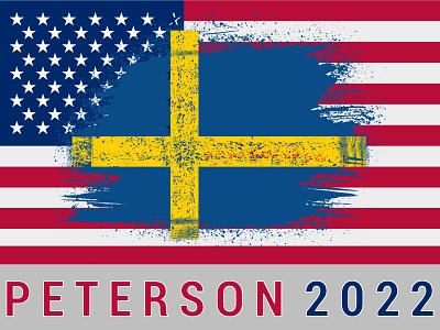 Mix of the Sweden flag and the USA flag/ T-Shirt Design