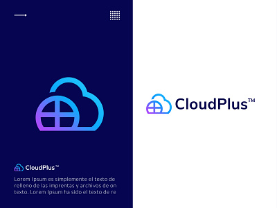 CloudPlus app branding cloud cloud logo cloudplus logo design graphic design illustration logo logo design modern modern cloud logo vector