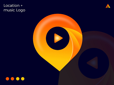 Location + Music icon Logo