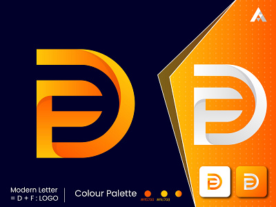 Modern Letter = D+F Logo brand branding branding identity logo branding logo creative logo creative modern logo d logo design df logo exclusive logo illustration leter df letter d logo logo design modern letter = df logo modern logo typography typography letter logo vector