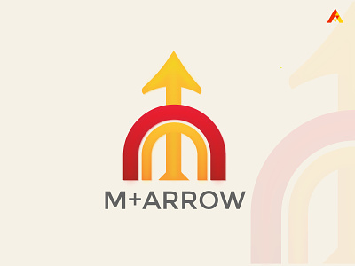 Letter M+ Arrow Logo Design